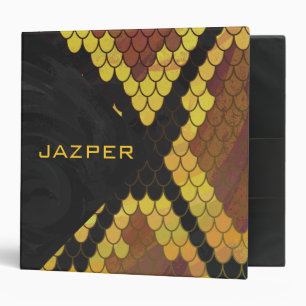 Monogram Snake Brown and Gold Print Binder