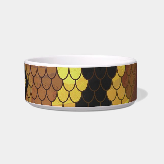 Monogram Snake Brown and Gold Print Bowl (Right)