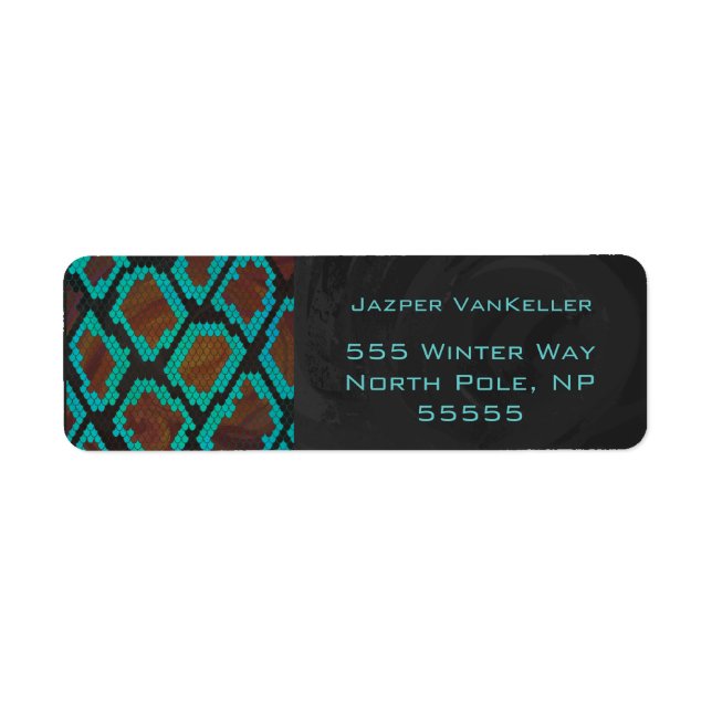 Monogram Snake Brown and Teal Print (Front)