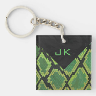 Monogram Snake Green and Black Keychain