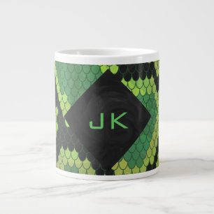 Monogram Snake Green and Black Large Coffee Mug