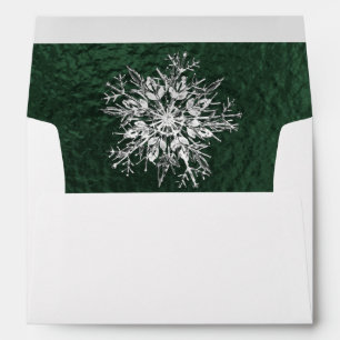 Monogram & Snowflake - Green/Silver Envelope