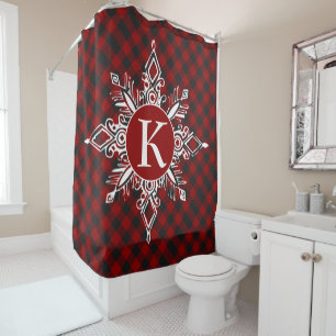 Monogram snowflake on plaid