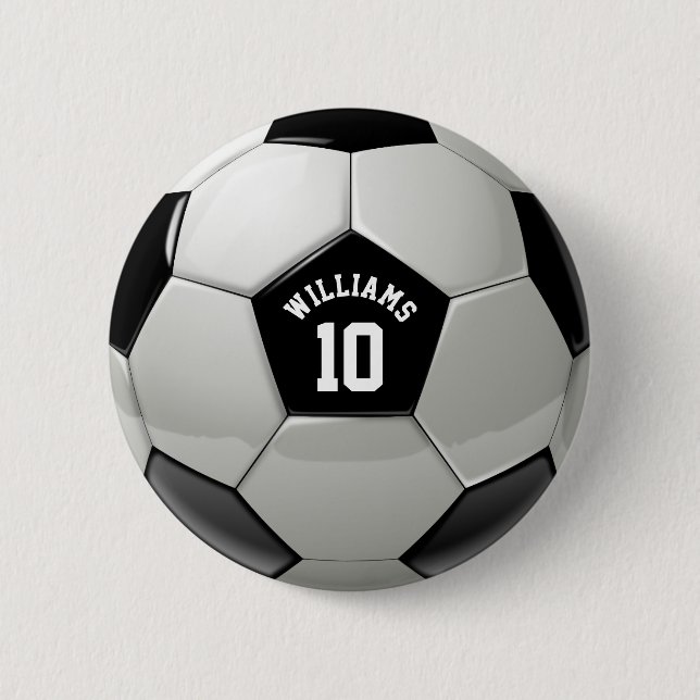 Monogram Soccer Ball Association Football Sports 2 Inch Round Button (Front)