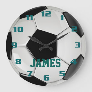 Monogram Soccer Ball Large Clock