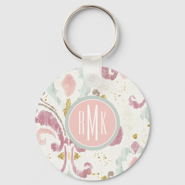 Monogram | Soft Deco Pattern Keychain (Front)