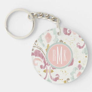 Monogram Soft Deco Pattern Keychain