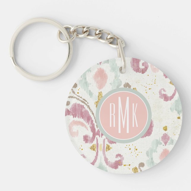Monogram | Soft Deco Pattern Keychain (Front)