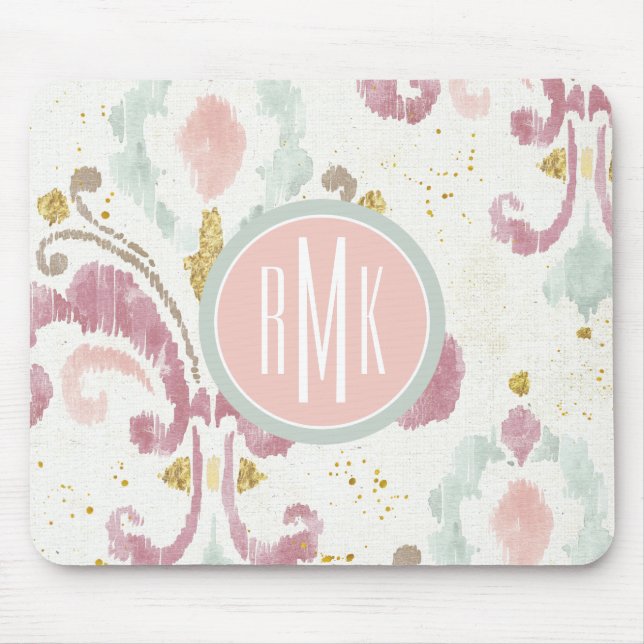 Monogram | Soft Deco Pattern Mouse Pad (Front)