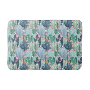 Monogram   Soft Patel Cactus Pattern Bath Mat