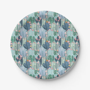 Monogram   Soft Patel Cactus Pattern Paper Plate