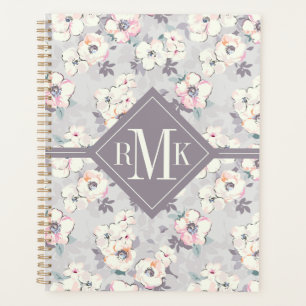 Monogram Soft Pink Watercolor Pattern Planner