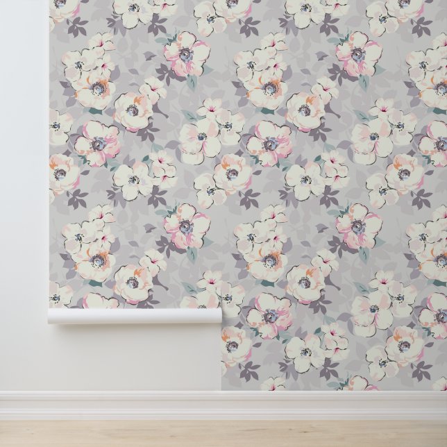 Monogram | Soft Pink Watercolor Pattern Wallpaper (Application)