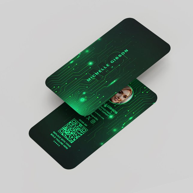 Monogram Software Engineer Modern Neon Green Business Card (Monogram Software Engineer Modern Neon Green Business Card
)