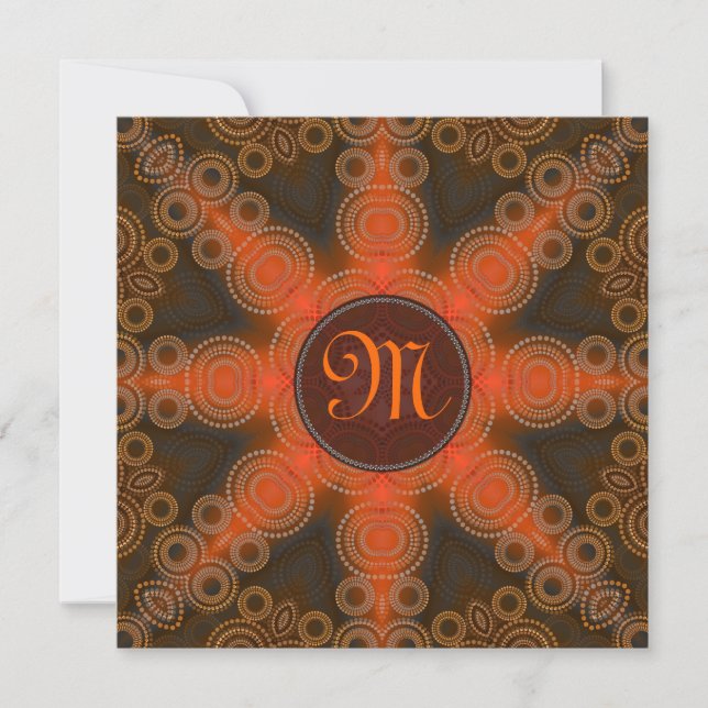 Monogram Solar Eclipse Tribal Wedding Invitation (Front)