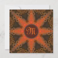 Monogram Solar Eclipse Tribal Wedding Invitation