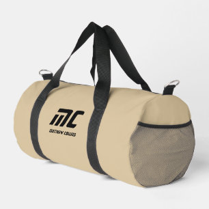 Monogram Solid Beige Name Text Simple for Him Duffle Bag