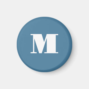 Monogram Solid Blue Pastel Minimalist Professional Magnet