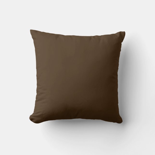 MONOGRAM solid dark chocolate brown personalized Throw Pillow (Front)