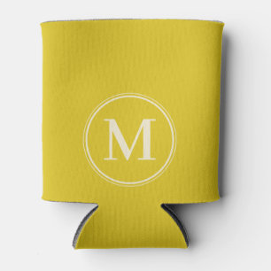 Monogram Solid Dark Lemon Color  Can Cooler