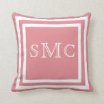 MONOGRAM Solid dusty rose pink white plain pillow<br><div class="desc">Design by Sandy Closs. monogram initials personalize Custom Template For Throw Pillow - Customized Pillows. Personalize with your own name, pattern, design, quote, monogram, or photograph. Use our cool templates, artwork, photos, graphics, and illustrations, then add names, text, quotes, and monograms to create your own throw pillow. Click the "Customize...</div>