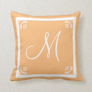 MONOGRAM solid light peach personalized custom Throw Pillow