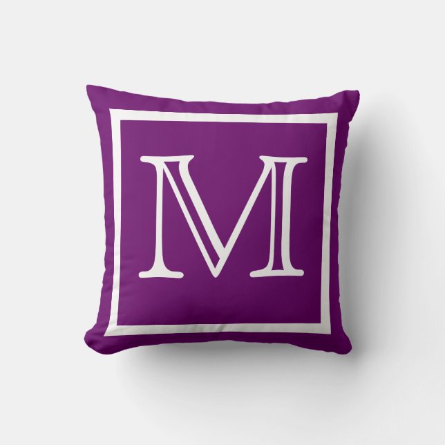 MONOGRAM Solid Purple  Grape plain pillow (Front)