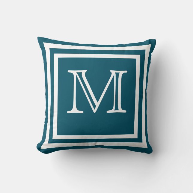 MONOGRAM Solid  Soft Dark Navy  Blue plain  Throw  Throw Pillow (Front)