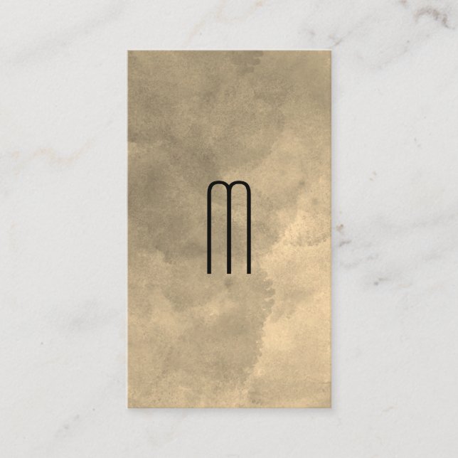 Monogram Sophisticated Sepia Grey Colour Blocks Business Card (Front)