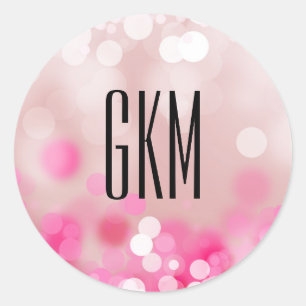 Monogram Sparkly Pink custom Stickers