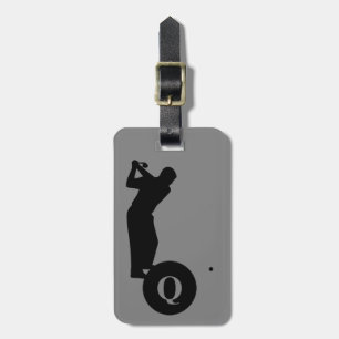 Monogram Sports Black Grey Golf Luggage Travel Tag
