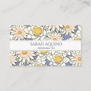 Monogram Spring Daisy Pattern Business Card