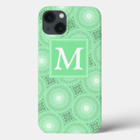 Monogram spring green circles pattern Case-Mate iP