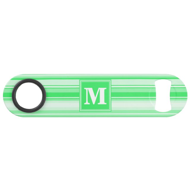 Monogram spring green stripes speed bottle opener (Front (Horizontal))