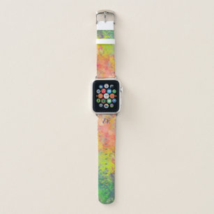 Monogram Spring Tulip Watercolor Abstract Apple Watch Band