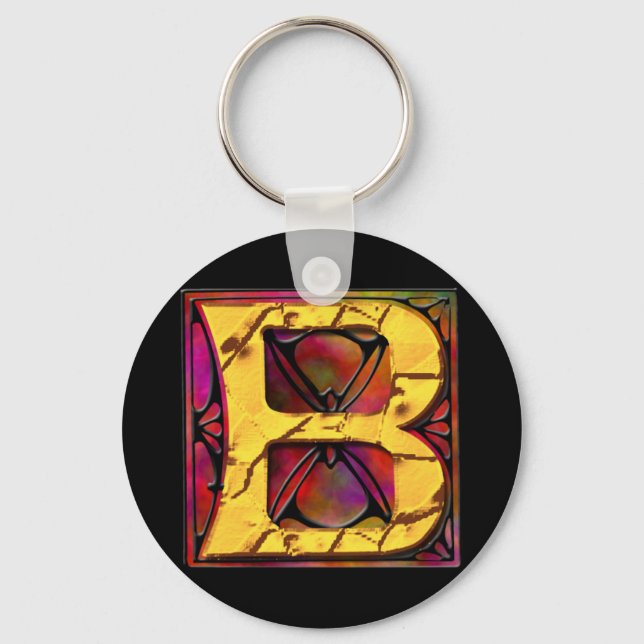 Monogram: Stainglass B Keychain (Front)