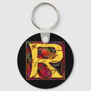 Monogram: Stainglass R Keychain