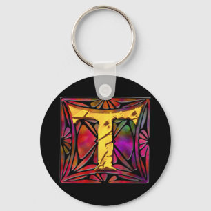 Monogram: Stainglass T Keychain