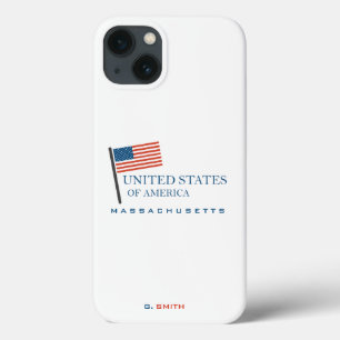 Monogram. Stars & Spangled Banner US American Flag iPhone 13 Case