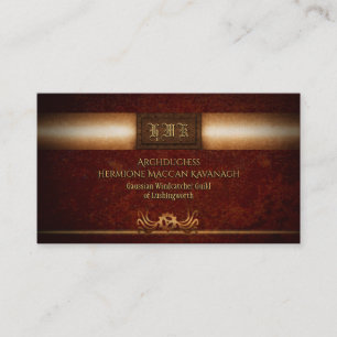 Monogram Steampunk grunge rivetted brass plate Business Card