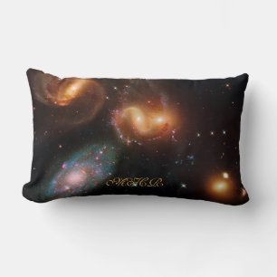 Monogram Stephans Quintet deep space star galaxies Lumbar Pillow