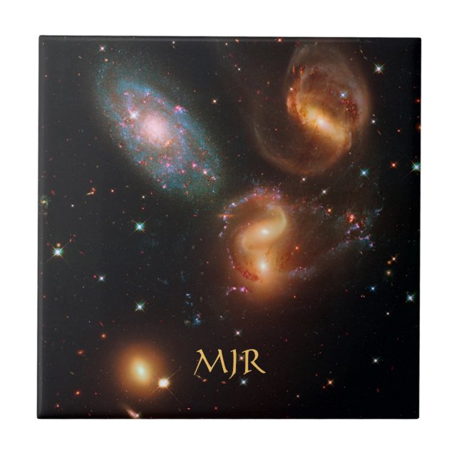 Monogram Stephans Quintet deep space star galaxies Tile (Front)