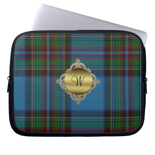 Monogram Stewart Tartan Plaid Laptop Cover (Front)