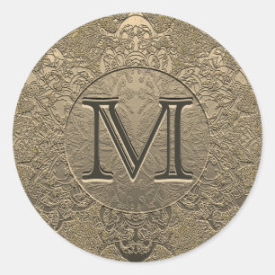Monogram Sticker Vintage Gold