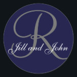 Monogram Stickers for Wedding Favours and Invites<br><div class="desc">Monogram Sticker for Wedding Favours and Invites. This elegant design by Elke Clarke, can be personalized with your names and monogram as well as your wedding colours. Now Zazzle offers many choices for your sticker shapes as well. Choose from round, square, rectangular, triangular, oval, heart and star shaped. An elegant...</div>