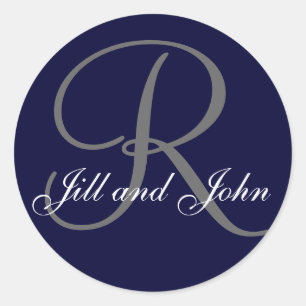 Monogram Stickers for Wedding Favours and Invites