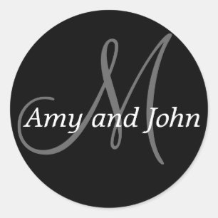 Monogram Stickers for Weddings Bride Groom