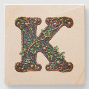 Monogram stone coaster