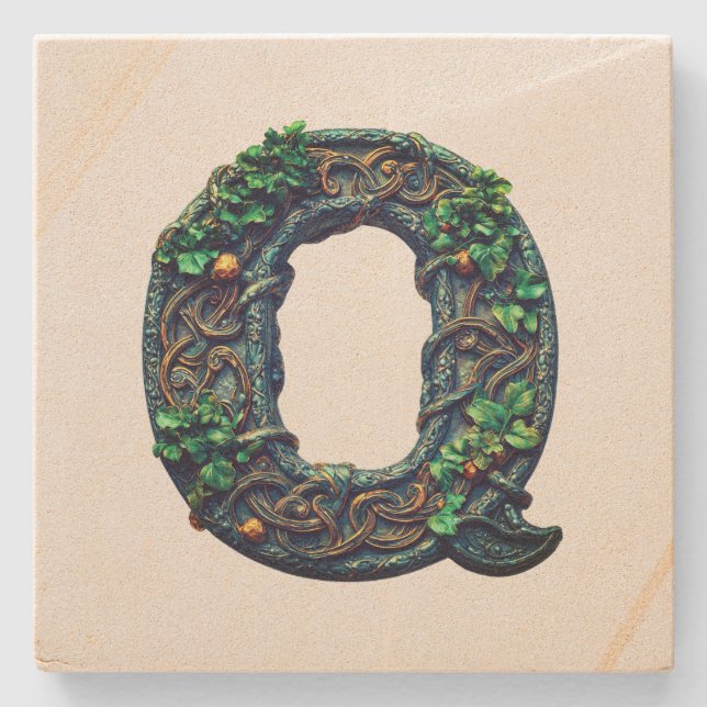 Monogram  stone coaster (Front)