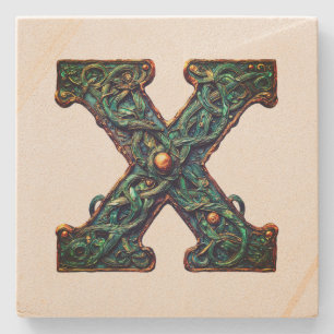 Monogram stone coaster